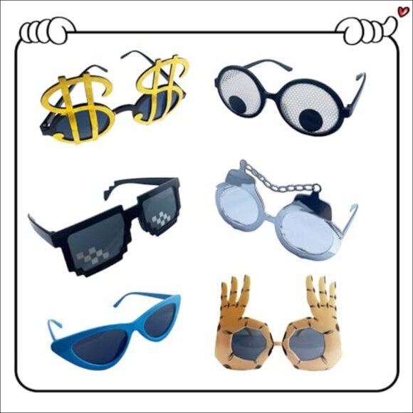16 Pack Funny Sunglasses Novelty Party Glasses Masks for Adults main image 5